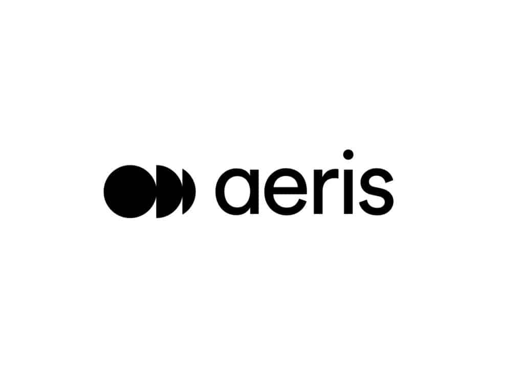 Aeris Logo mit schwarzem Symbol