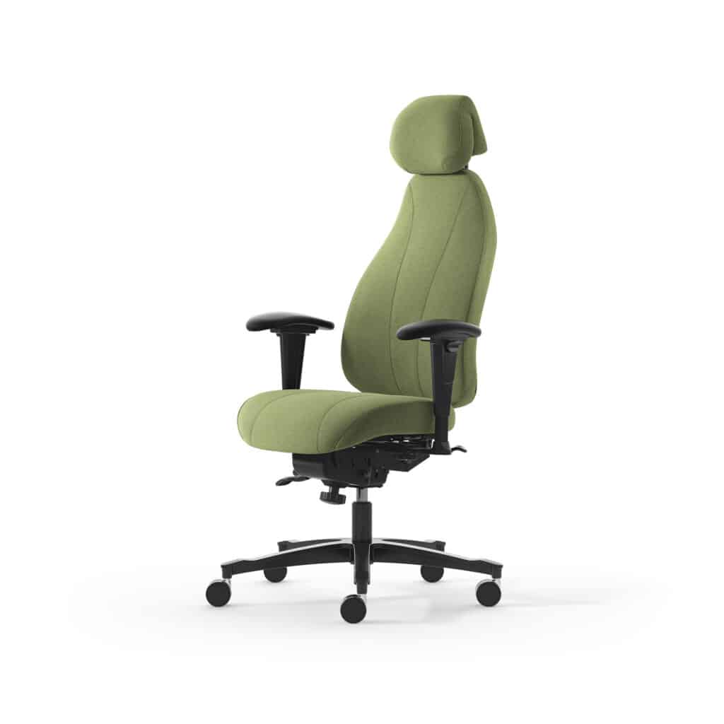 Ergonomischer grüner Bürostuhl mit Rollen