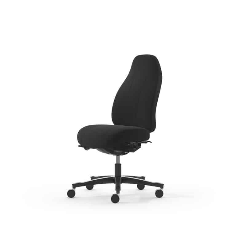 Schwarzer Bürostuhl mit Rollen