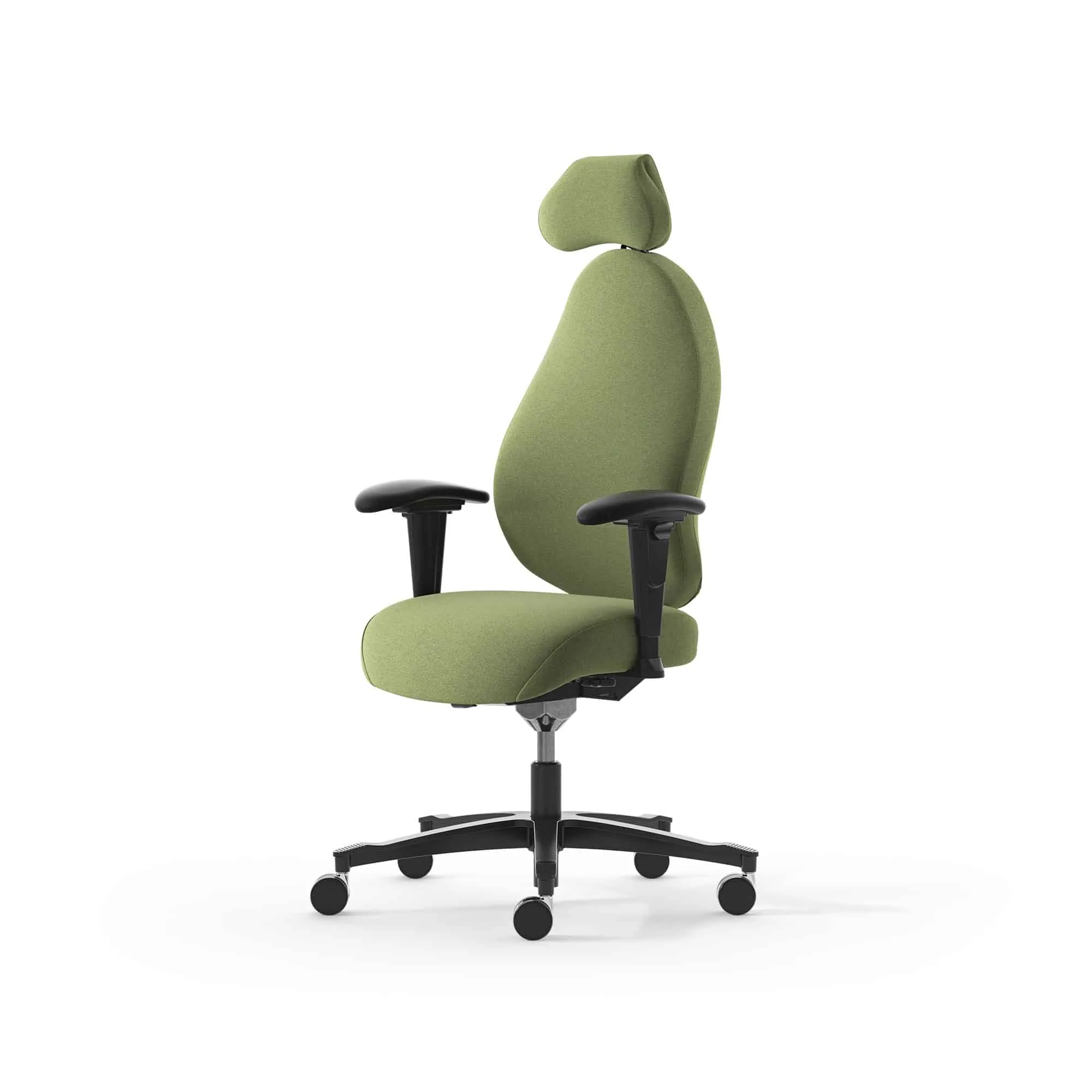 Ergonomischer Bürostuhl mit grüner Polsterung